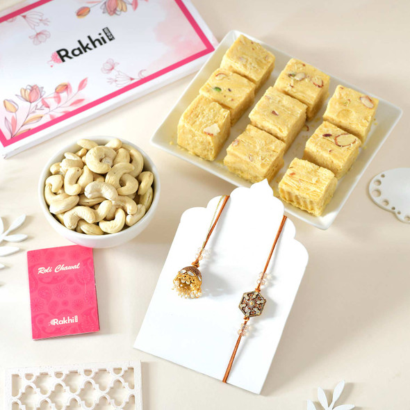 Bhaiya Bhabhi Rakhi Set With Sweets and Nuts