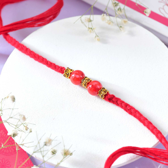 Red Beaded Rakhi