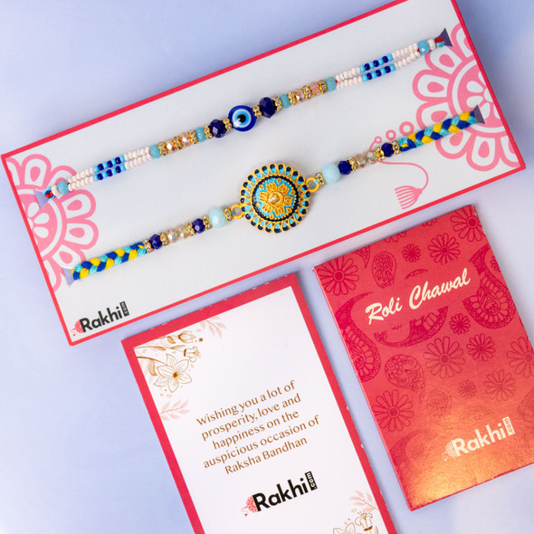 Raja Rani Rakhi Set With Lindt Lindor Chocolate - France