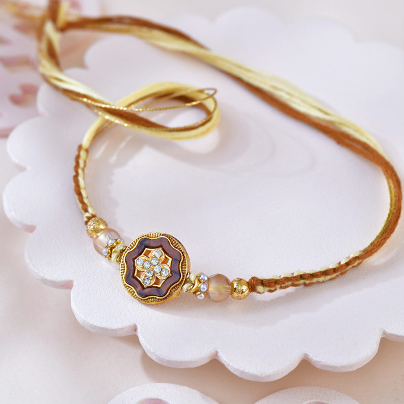 Rose Gold Flower Rakhi