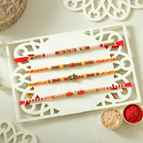 Four Elegant Rakhi Set