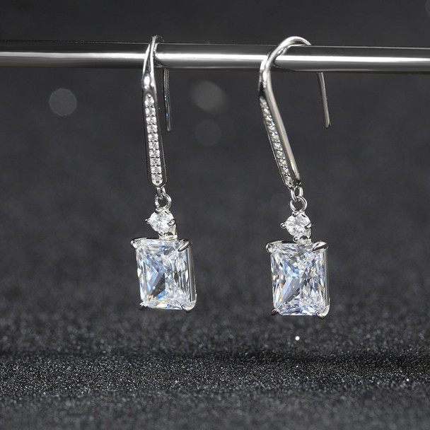 925 Sterling Silver Premium Plated Zirconia Earrings
