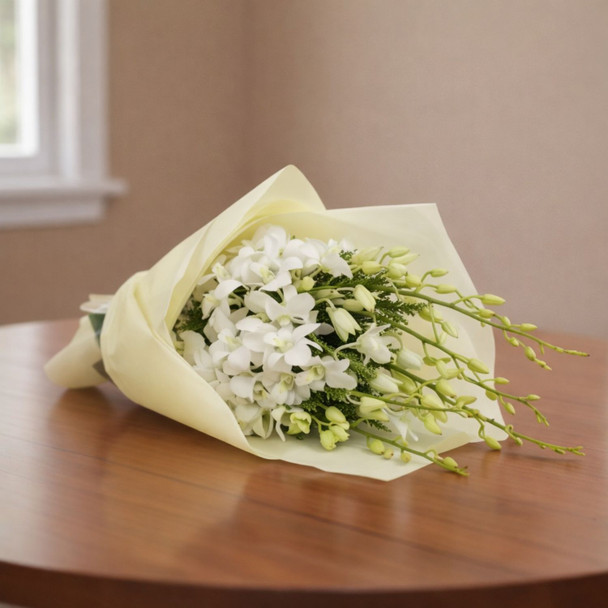 Softness White Orchid Bouquet
