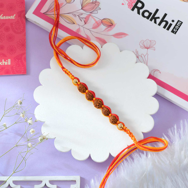 Saffron Rudraksh Rakhi
