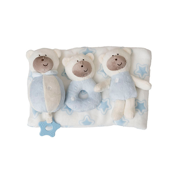 Baby Gift Pack Bear Accessories And Blanket Baby Blue