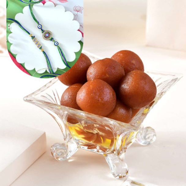 Best Rakhi Set With Gulab Jamun Sweets