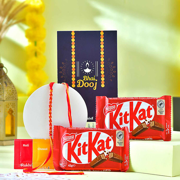 Bhaidooj Kalava With Kit Kat Chocolates