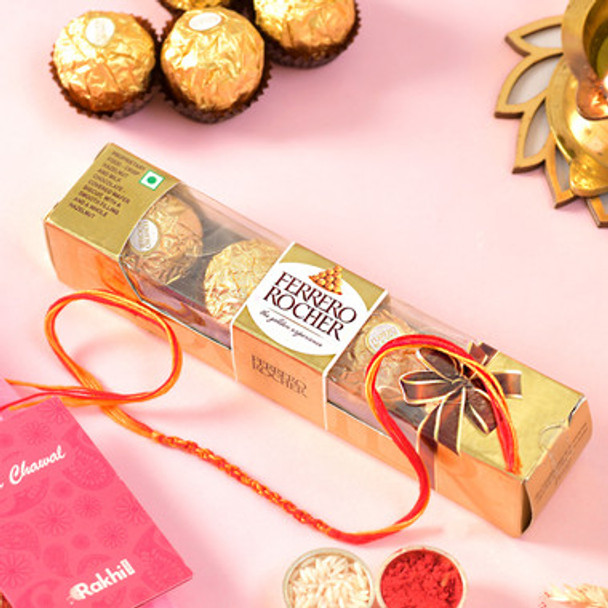 Bhaidooj Thread With Ferrero Rocher Chocolate