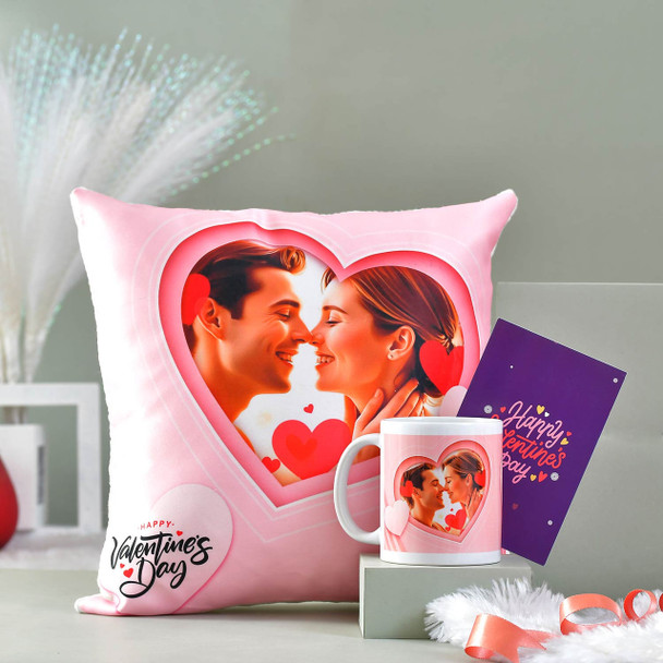 Personalized Valentine's Day Cushion With Mug -For Canada Personalized Valentine's Day Cushion With Mug -For Canada