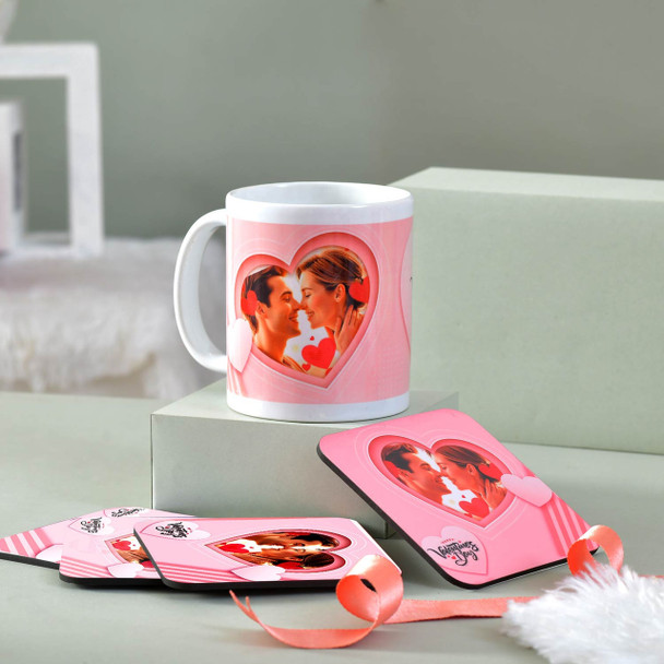 Personalized Love Hamper of Cushion Mug  & Tea Coasters - For Canada