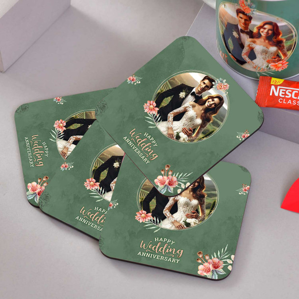 Wedding Anniversary Personalized Tea Coaster -For Canada