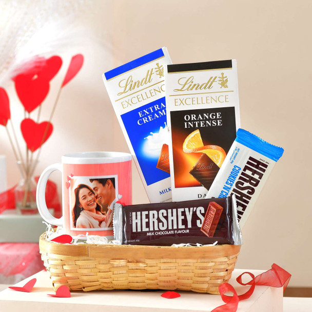 Personalized Basket of Love Mug and Chocolates -For Canada