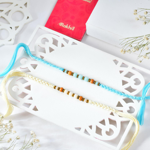 Set of Two Bhaiya Rakhi with Gourmet Treats