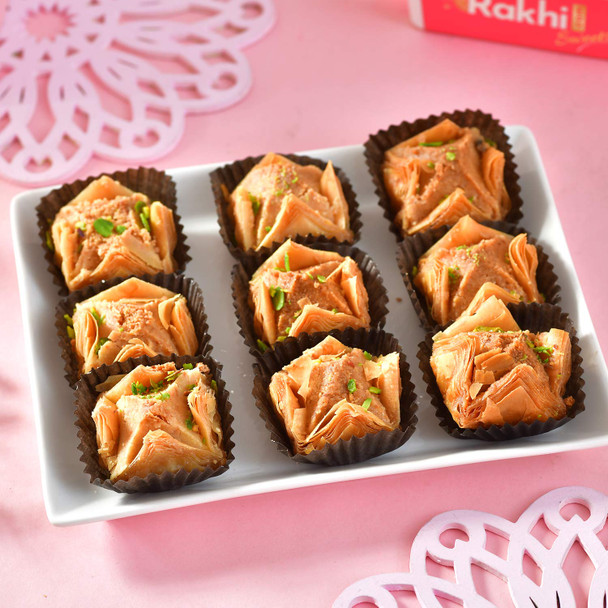 Elegant Bhaiya Bhabhi Rakhi Set with Sweet & Chocolate