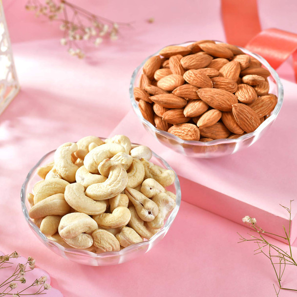 Elegant Bhaiya-Bhabhi Rakhi Set with Rasgulla & Dryfruits