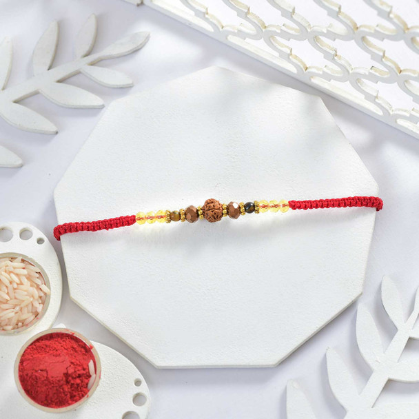 Premium Rudraksh Rakhi Gourmet Hamper - For USA