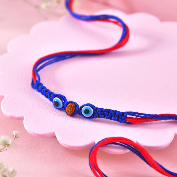 Evil Eye Rudraksh Rakhi - For USA