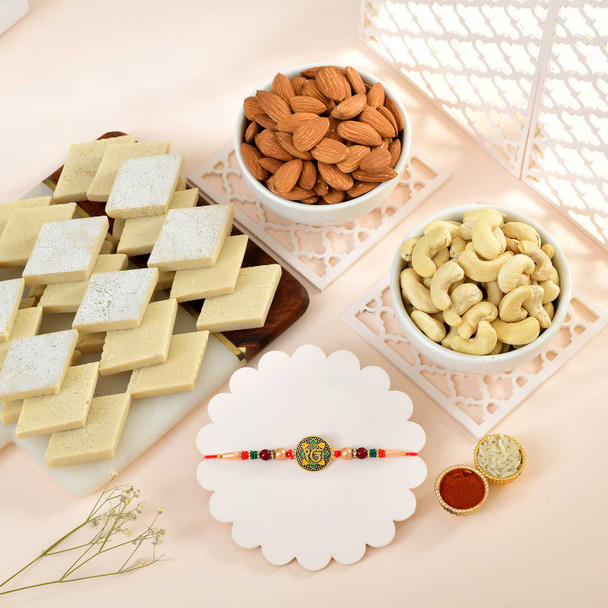 Ek Onkar Rakhi With Sweets & Nuts - For USA