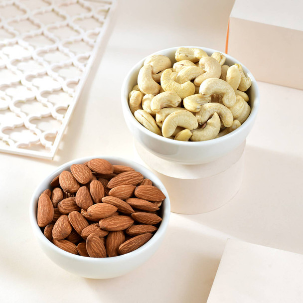 2 Golden Rakhi With Dryfruits