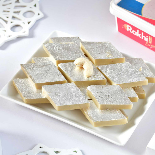 Bhaiya Bhabhi Rakhi Set with Kaju Katli Sweet and Cashew