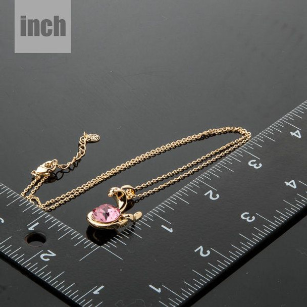 Friendly Snakes 18K Gold Plated Pink Stellux Austrian Crystal Necklace - For Australia