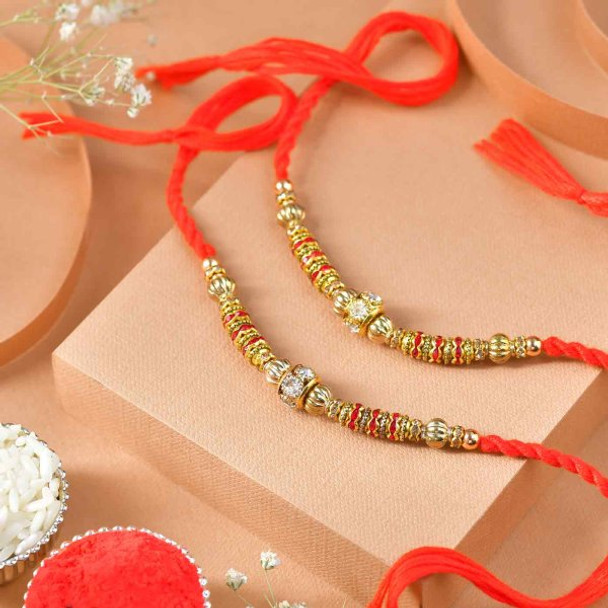 2 Rakhi With Kaju Katli And Ferrero Rocher