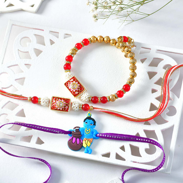 Divine Trio Rakhi Set with Paw Patrol Kids Toy
