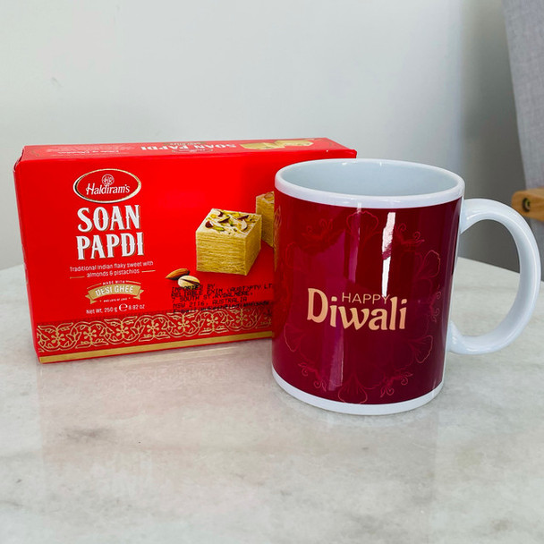 Personalized Diwali Mug With Soanpapdi