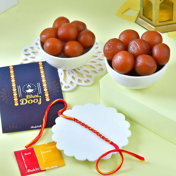 Bhaidooj Thread with Gulab Jamun Sweet