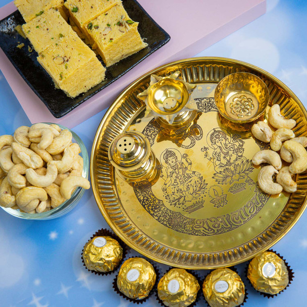 Diwali Elegance Puja Thali Sweet Hamper