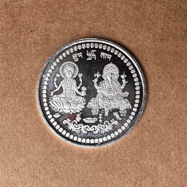 Silver Coin Lakshmi Ganesha (10gm)