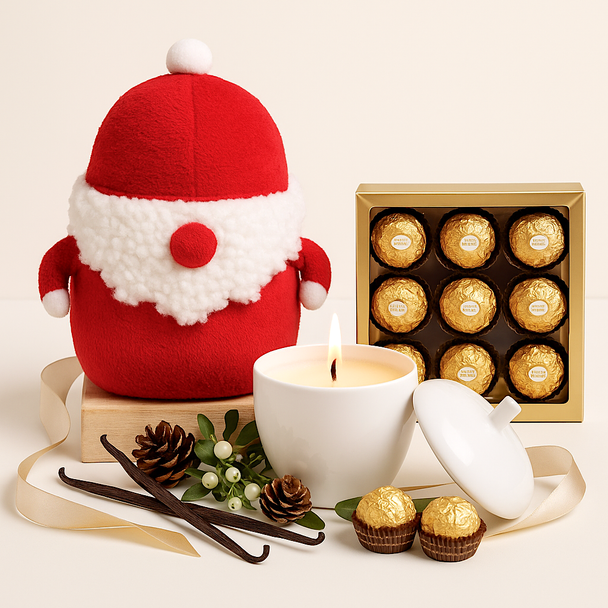 Santa Joy With Candle and Ferrero