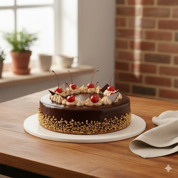 Mississippi Baked Cake With Red Roses & Chocolates