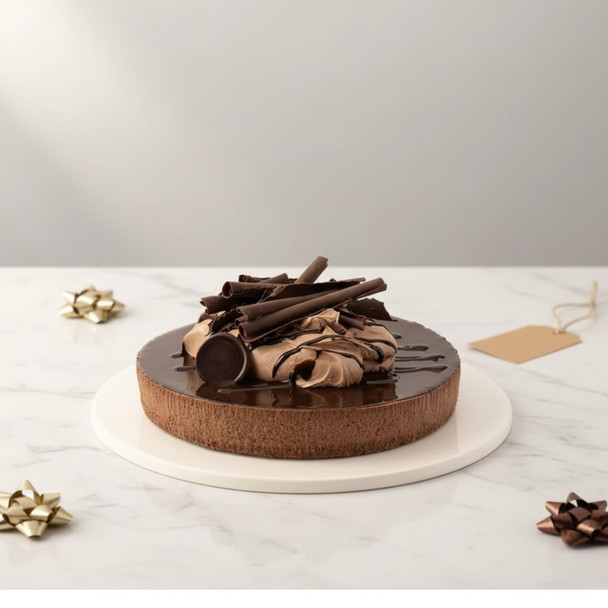 Assorted Flowers Bouquet With Quad Choc Baked Cake