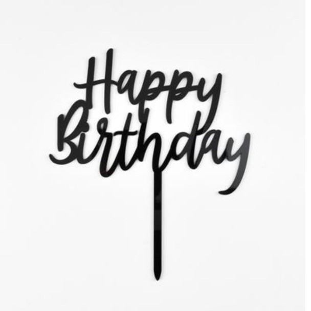 Happy Birthday Topper- Black