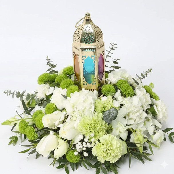 Banquet Lantern Floral Table Arrangement
