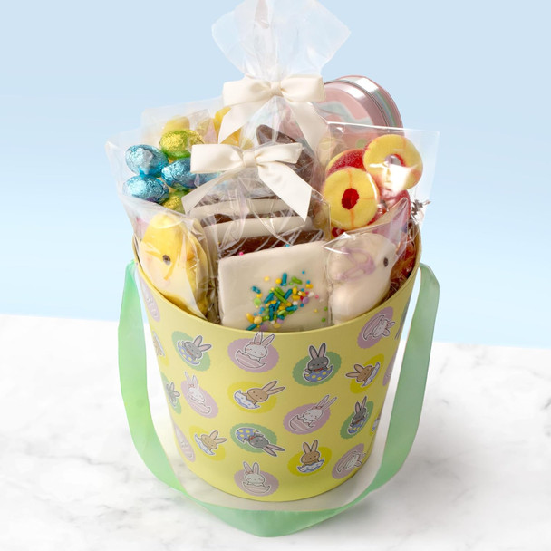 Easter Basket for Kids with Chocolate Bunny, Cookies, Jelly Beans & Gummies