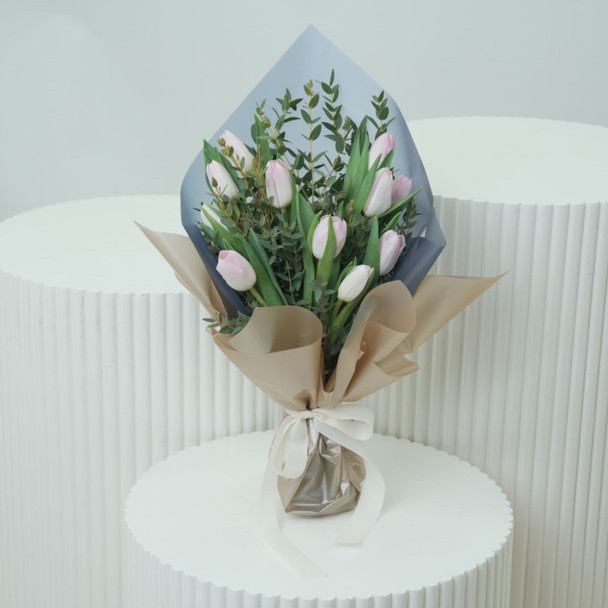 Blush Pink Tulip Elegance Bouquet