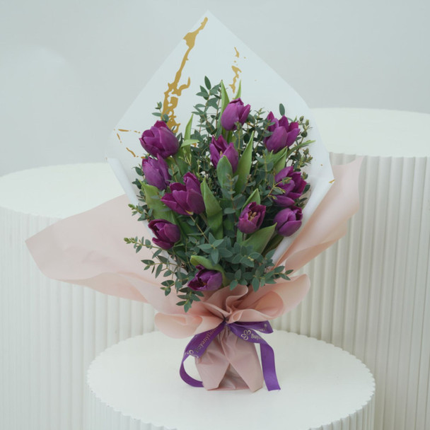 Mauve Elegance Tulips Bouquet