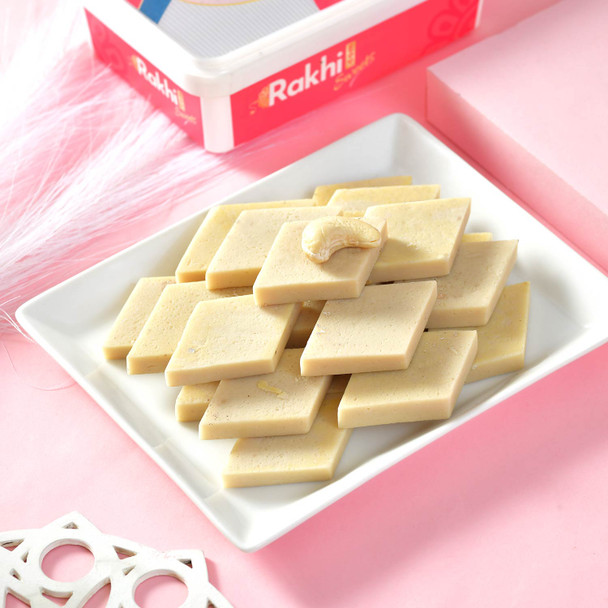 Set of 5 Evil Eye Enchanting Rakhi with Kaju katli