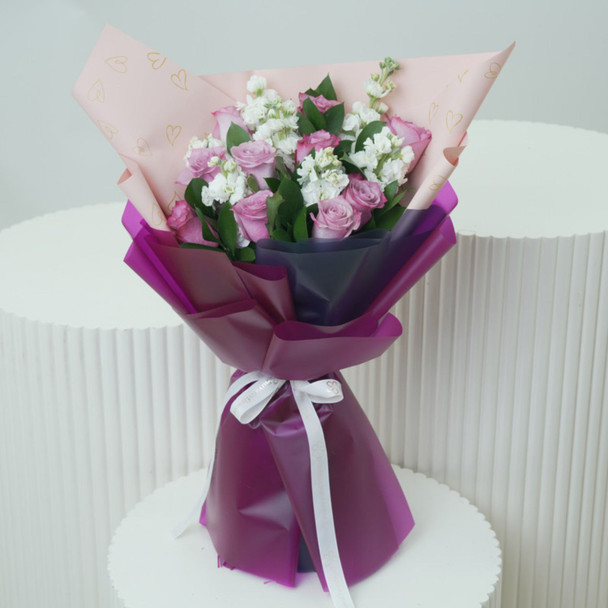 Royal Lavender Roses & Matthiola Bouquet