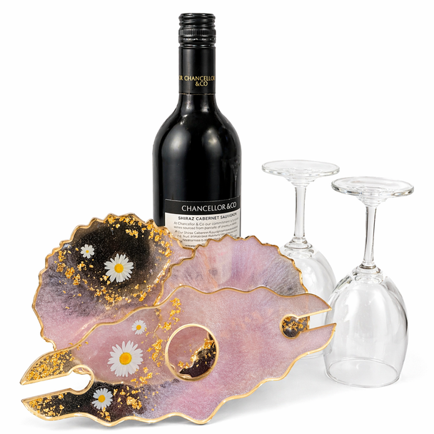 Luxury Wine Glass Holder & Coaster Set