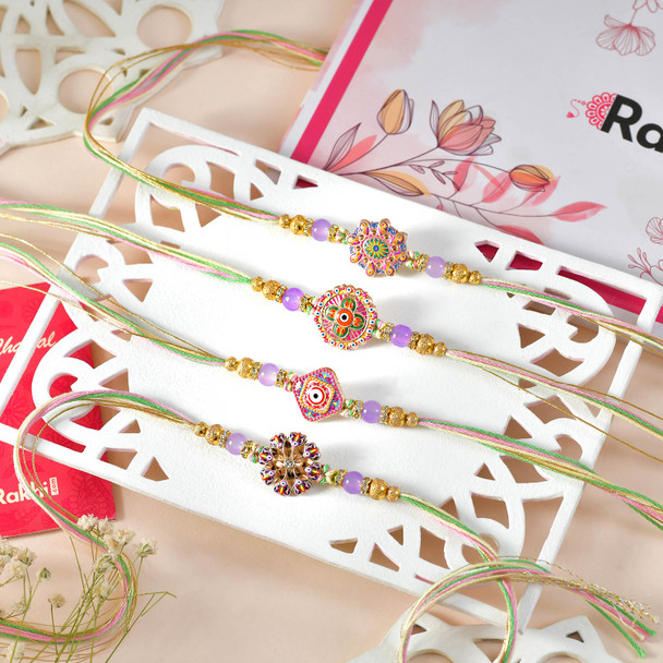 Elegant Multicolor Traditional Rakhi Set