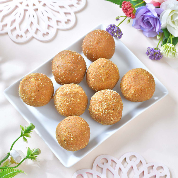 Set of 2 Designer Rakhis with Besan Ladoo