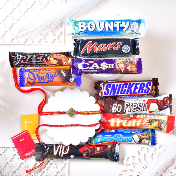Traditional Rakhi with Assorted Chocolate Gift Pack