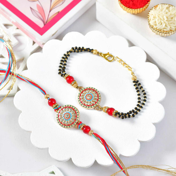 Designer Rakhi & Bracelet Combo with Ferrero Raffaello