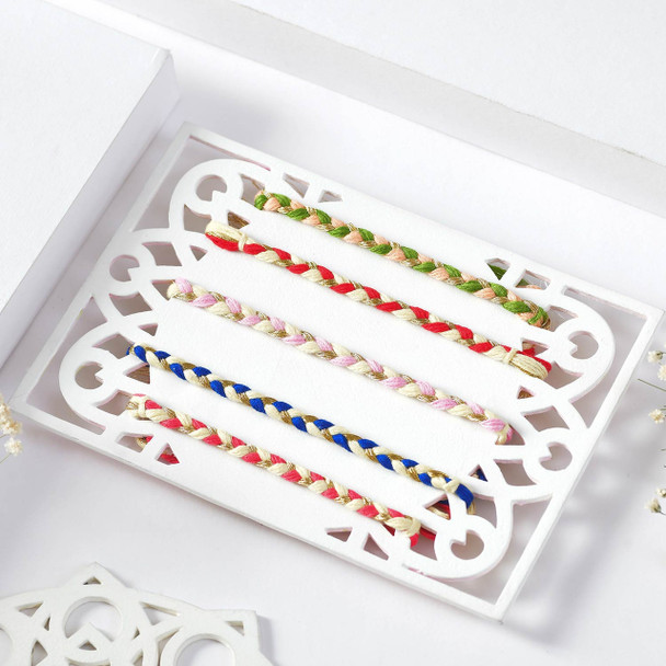 Five Hand Crafted Rakhi Choco Nut Hamper