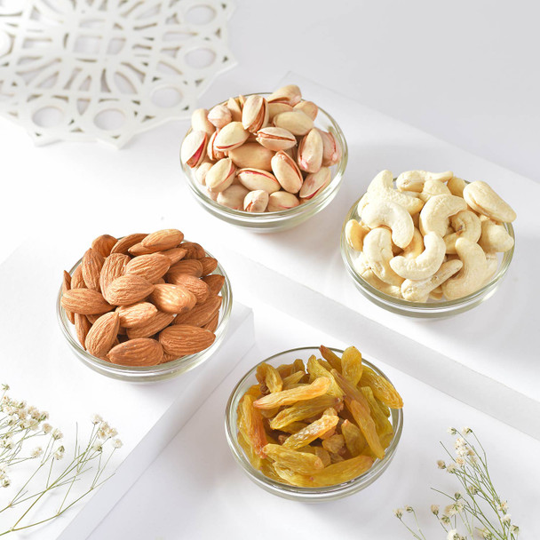 Five Hand Crafted Rakhi Choco Nut Hamper