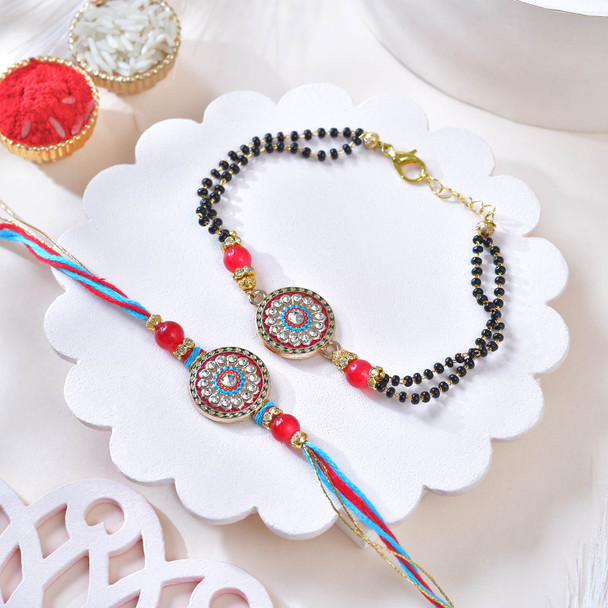 Premium Rakhi Set With Kaju Katli