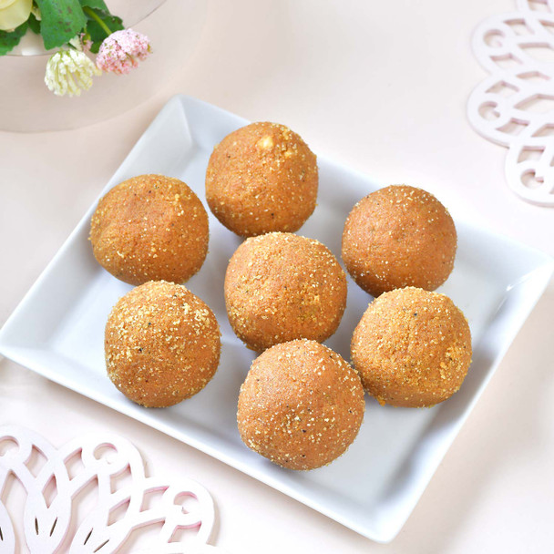 Set of 3 Ethnic Rakhi with Besan Laddoo